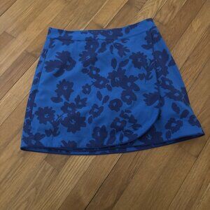 G/Fore G4 Women's Golf Skort Tonal Floral Wrap Print Surf Blue Size 2